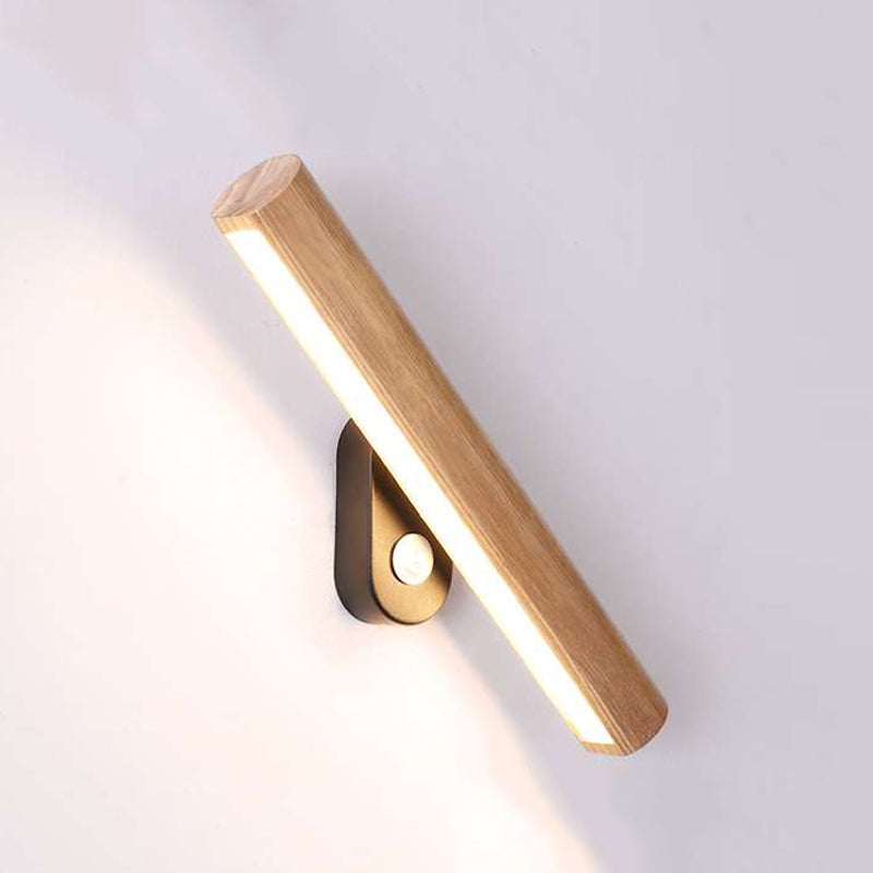 Modern Minimalist Style Linear Wall Mounted Light Fixture Wood Wall Mounted Lighting for Bedroom