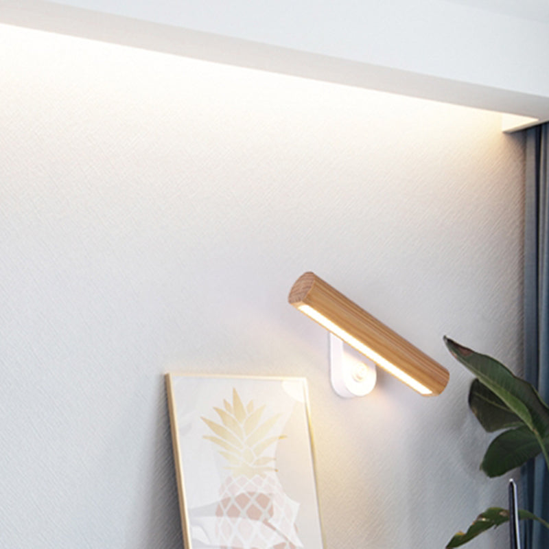 Modern Minimalist Style Linear Wall Mounted Light Fixture Wood Wall Mounted Lighting for Bedroom