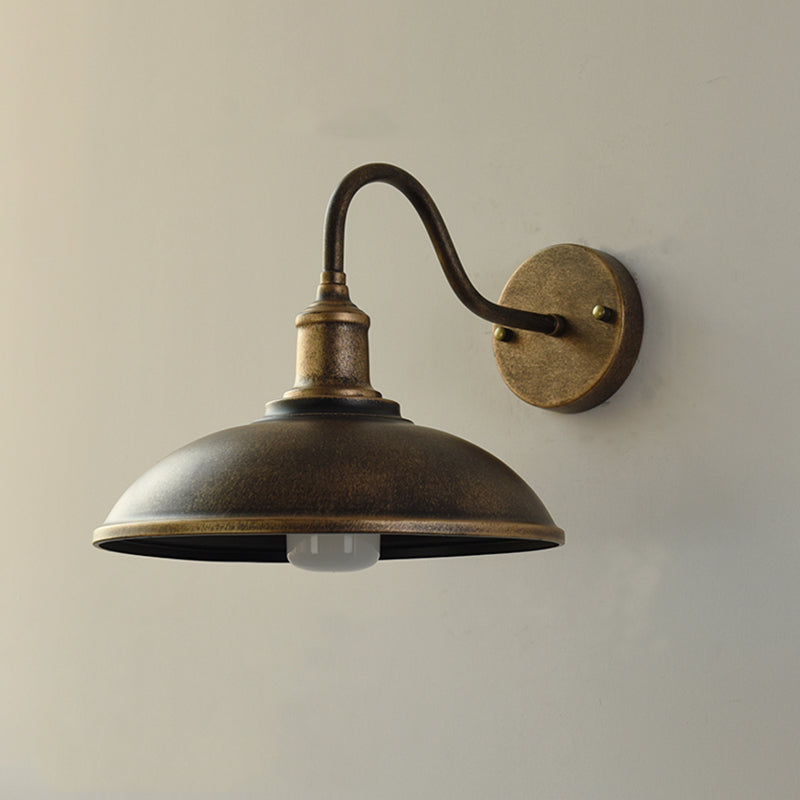 1 Light Metal Wall Mounted Light Fixture Antique Dome Wall Hanging Lights for Hall And Foyer