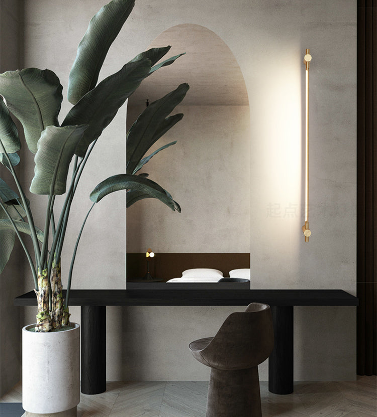 Moderne lichte luxe stijl lineaire wandgemonteerde ijdelheid lichten aluminium wand sconce verlichting in gouden afwerking