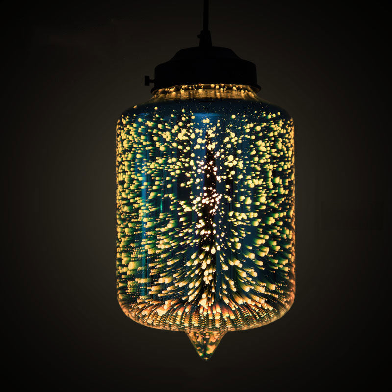 Chromé Géométrique Pendant Lightture Modern 1 Head 3D Glass Suspension Light for Dinner