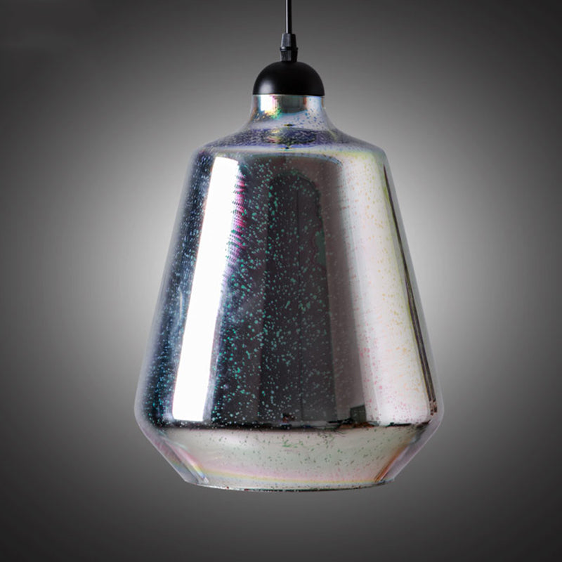 Chromé Géométrique Pendant Lightture Modern 1 Head 3D Glass Suspension Light for Dinner