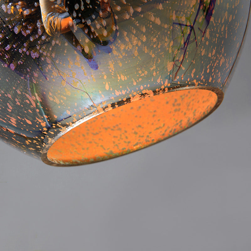 Chromé Géométrique Pendant Lightture Modern 1 Head 3D Glass Suspension Light for Dinner