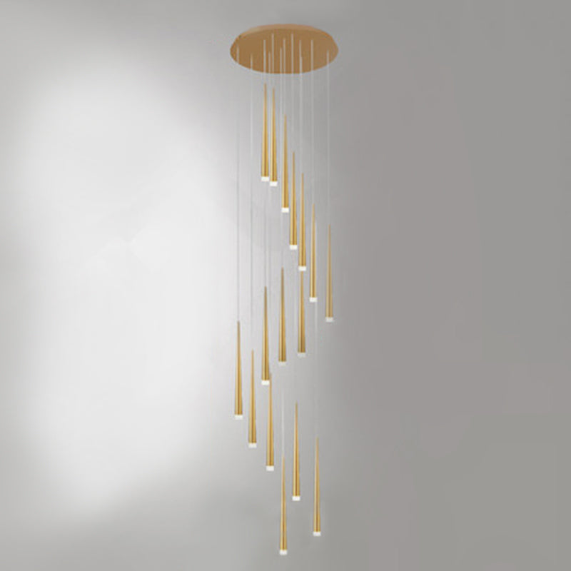 Spiral Hanging Light Fixtures Modern Simple Acrylic Ceiling Pendant for Stairwell