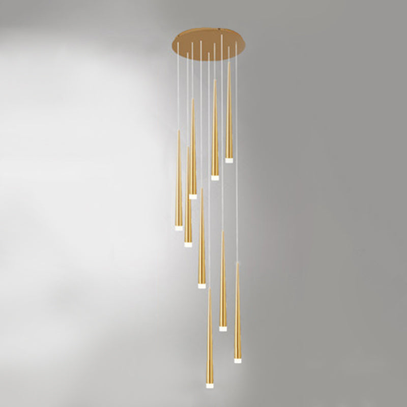 Spiral Hanging Light Fixtures Modern Simple Acrylic Ceiling Pendant for Stairwell