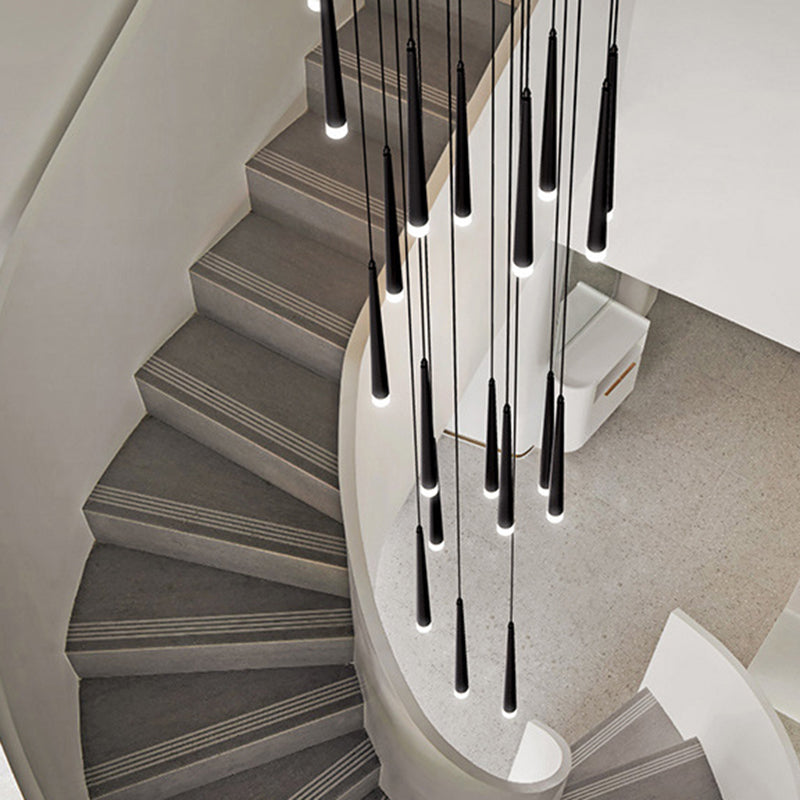 Spiral Hanging Light Fixtures Modern Simple Acrylic Ceiling Pendant for Stairwell