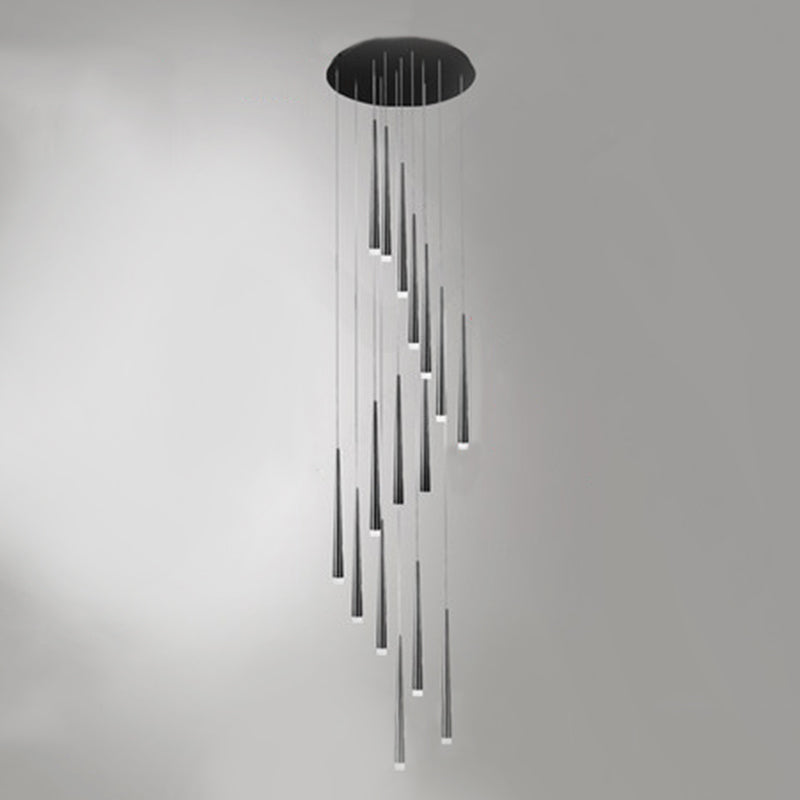 Spiral Hanging Light Fixtures Modern Simple Acrylic Ceiling Pendant for Stairwell
