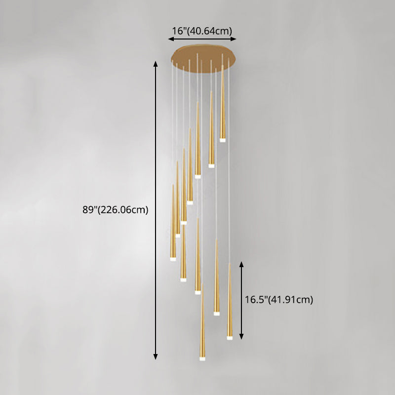 Spiral Hanging Light Fixtures Modern Simple Acrylic Ceiling Pendant for Stairwell