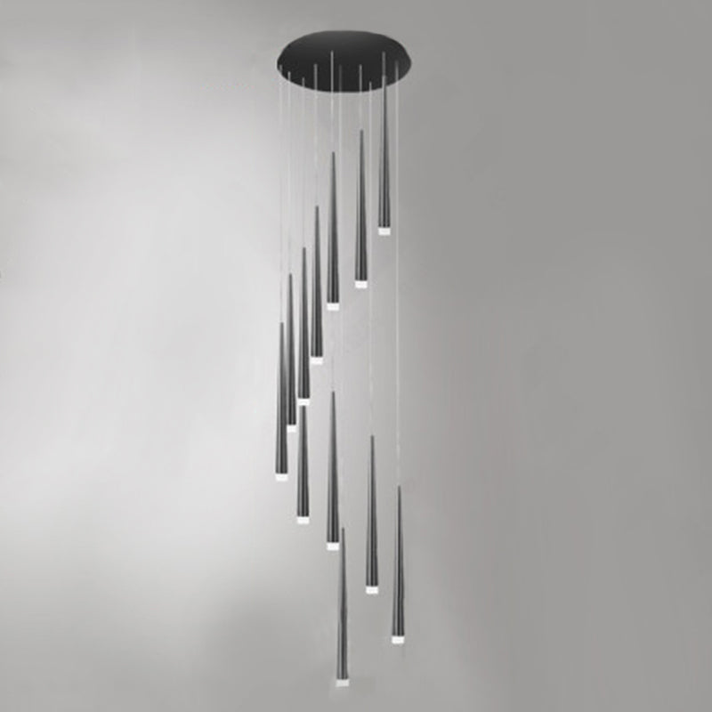 Spiral Hanging Light Fixtures Modern Simple Acrylic Ceiling Pendant for Stairwell