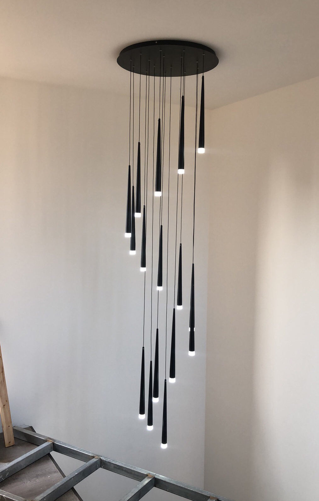 Spiral Hanging Light Fixtures Modern Simple Acrylic Ceiling Pendant for Stairwell