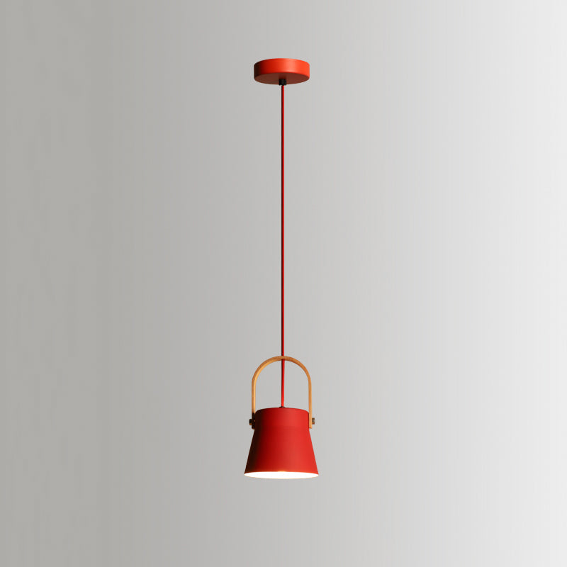 Lampada a sospensione con finitura rossa metallica geometrica 1 testa vintage il soffitto appeso per il ristorante