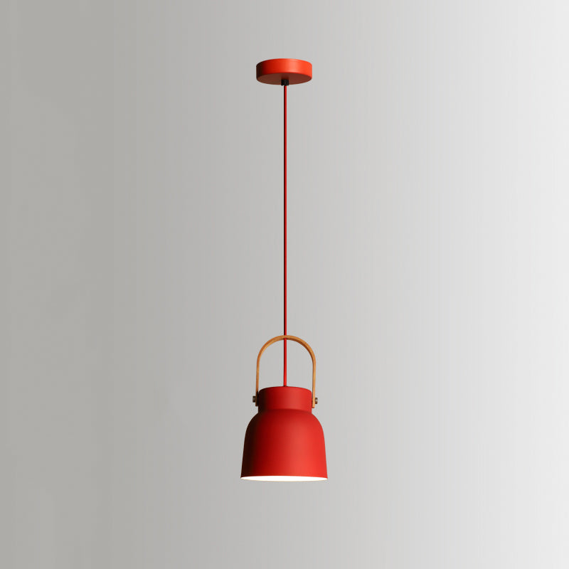 Lámpara colgante de acabado rojo de metal geométrico 1 cabeza vintage colgante luz de techo para restaurante