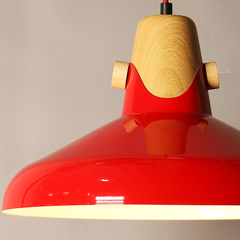 Lampada a sospensione con finitura rossa metallica geometrica 1 testa vintage il soffitto appeso per il ristorante
