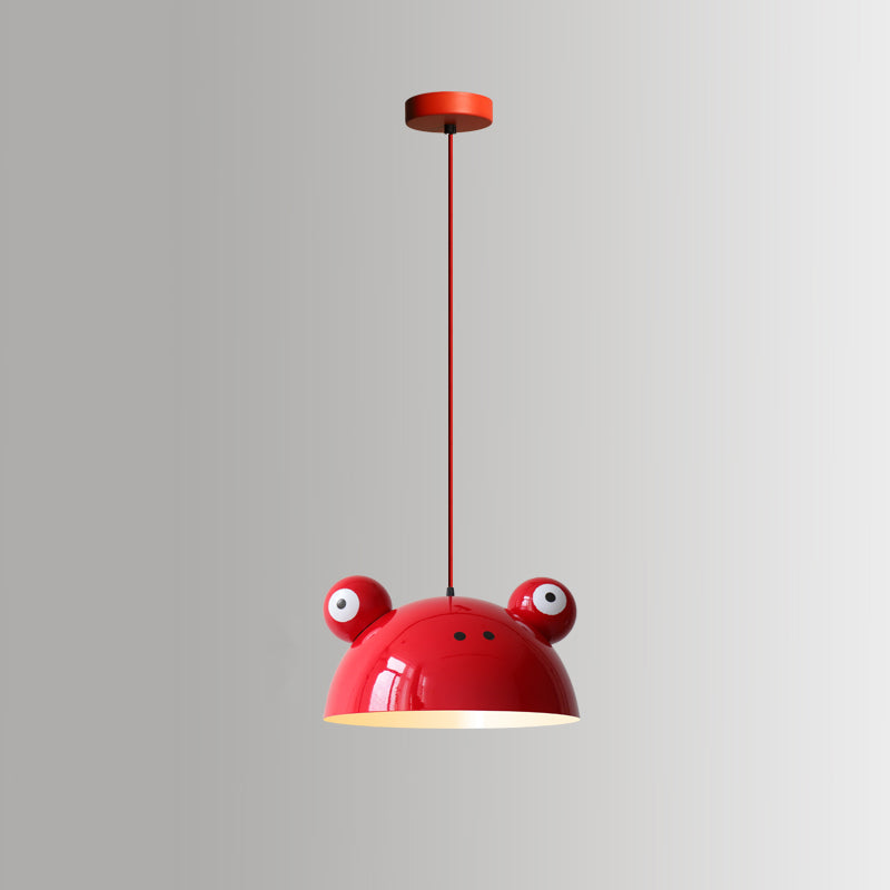 Lámpara colgante de acabado rojo de metal geométrico 1 cabeza vintage colgante luz de techo para restaurante