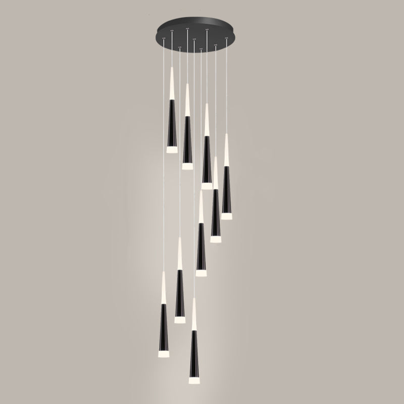 Spiral Hanging Light Fixtures Modern Simple Acrylic Ceiling Pendant for Stairwell