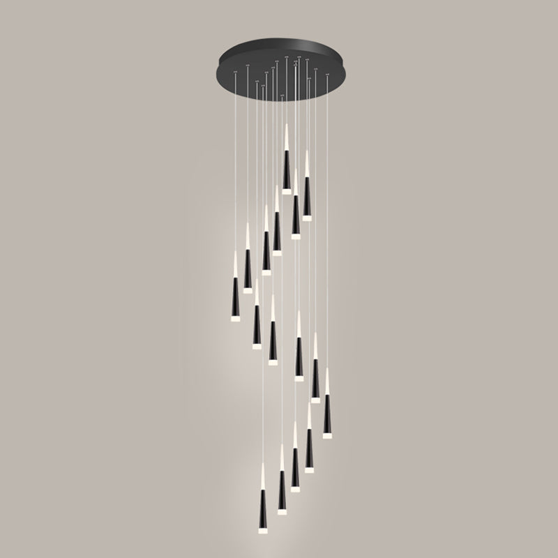 Spiral Hanging Light Fixtures Modern Simple Acrylic Ceiling Pendant for Stairwell