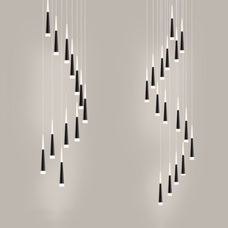 Spiral Hanging Light Fixtures Modern Simple Acrylic Ceiling Pendant for Stairwell