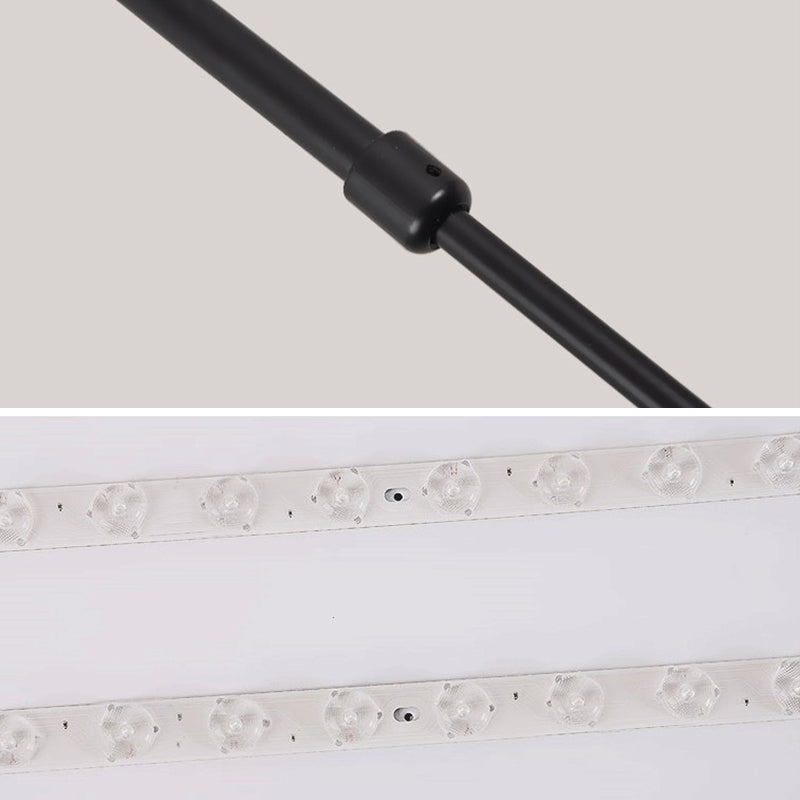 Lampada di sospensione rotonda in altezza regolabile Modern Metal Office LED Luce in nero in nero