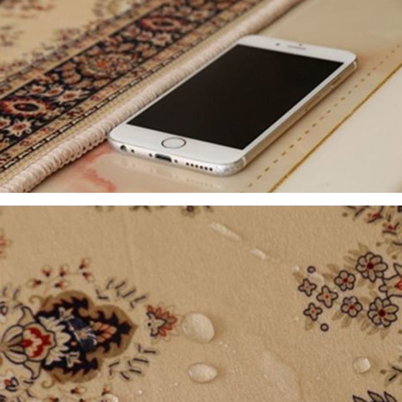 Mehrfarbiger Heimdekorationsteppich, luxuriöser europäischer Teppich mit Blumenmuster, Polyester mit rutschfester Rückseite
