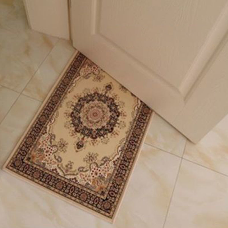 Mehrfarbiger Heimdekorationsteppich, luxuriöser europäischer Teppich mit Blumenmuster, Polyester mit rutschfester Rückseite