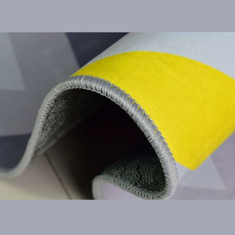 Yellow Tone Glam Area Carpet Polyester European Printing Indoor Rug Easy Care Carpet for Living Room