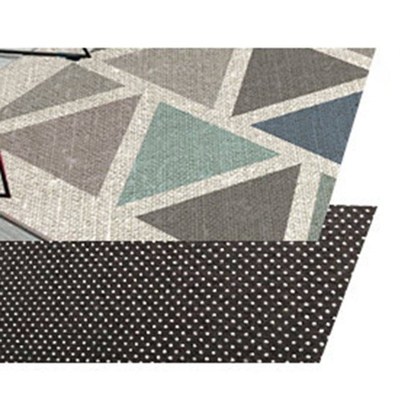 Multi-Color Contemporary Rug Triangle Pattern Rug Polyester Non-Slip Backing Carpet for Living Room