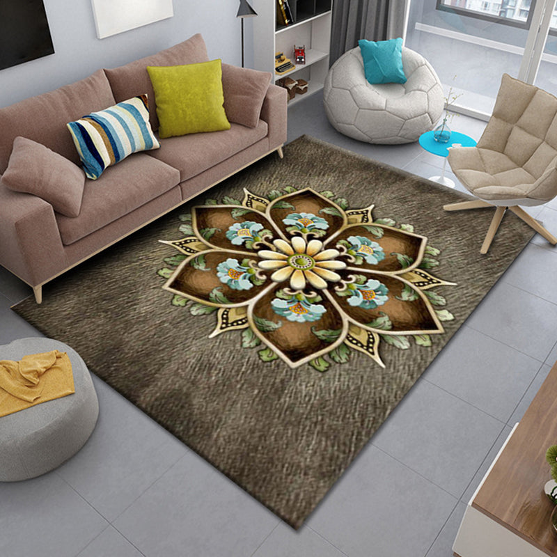 Veelkleurige modern vloerkleed trendy bloemen gedrukt tapijt Niet-slip achterste tapijt voor woningdecoratie