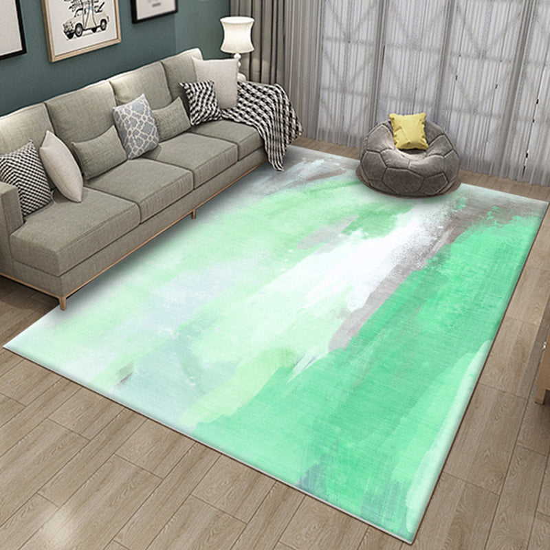 Multi-Color Contemporary Area Rug Simple Watercolor Printed Indoor Rug Polyester Friendly Washable Carpet for Home Decoration
