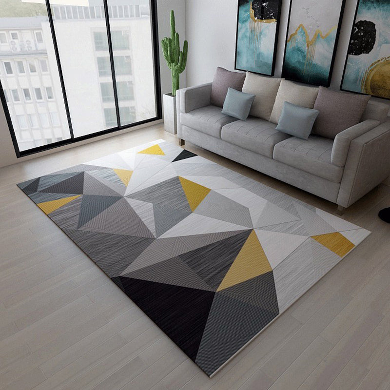 Simplicity Triangle bedruckter Teppich, mehrfarbig, moderner Teppich, waschbarer Polyester-Teppich für Heimdekoration