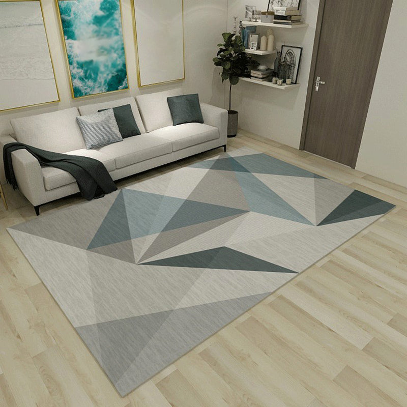 Simplicity Triangle Printed Area Rug Multicolored Modern Area Carpet Polyester Friendly Washable Rug for Home Decoration