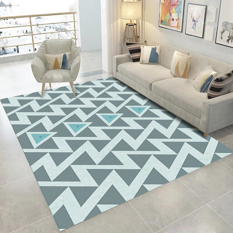 Mehrfarbiger, stilvoller Teppich für den Innenbereich, frisches geometrisches Design, Bereichsteppich, Polyester, schmutzabweisender Teppich für Heimdekoration