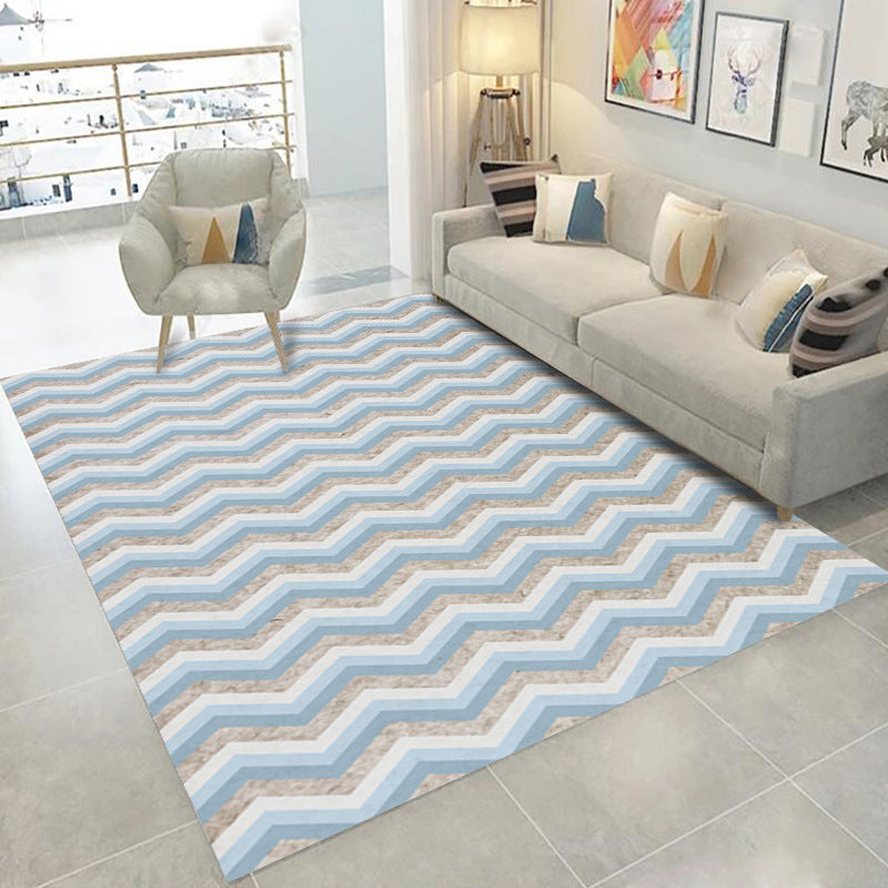 Multi-Color Stylish Indoor Rug Fresh Geometrical Design Area Carpet Polyester Stain Resistant Carpet for Home Decoration