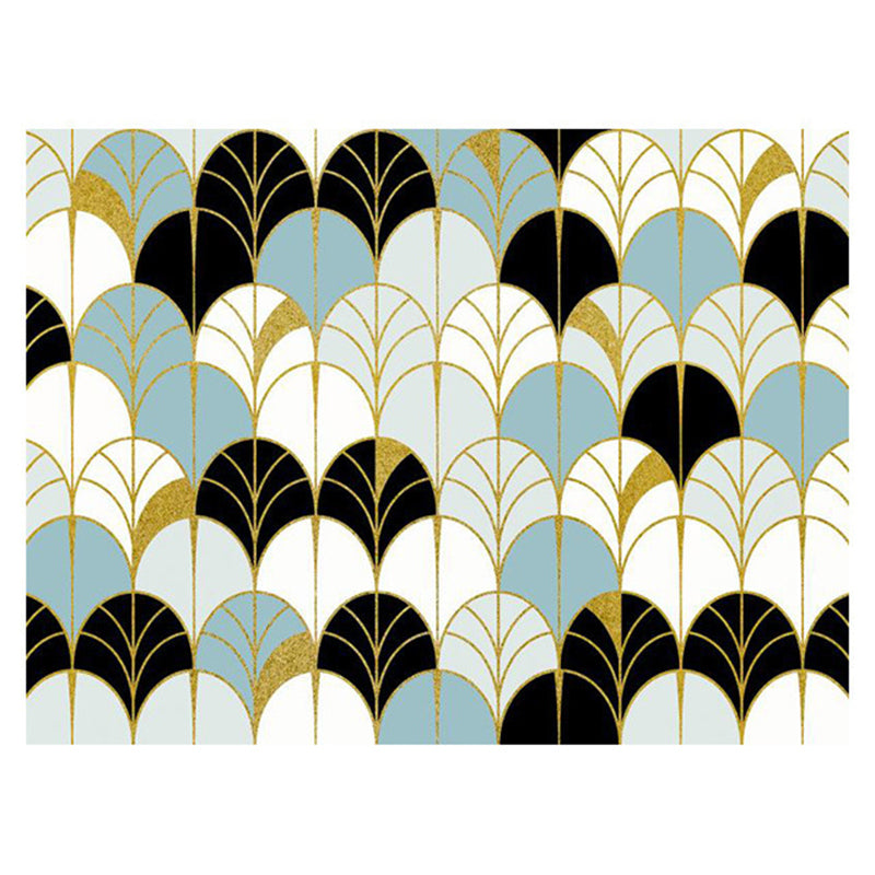 Unverwechselbarer, farbenfroher, moderner Teppich mit Funky-Geometrie-Muster für den Innenbereich, Polyester-Teppich mit rutschfester Rückseite für die Inneneinrichtung