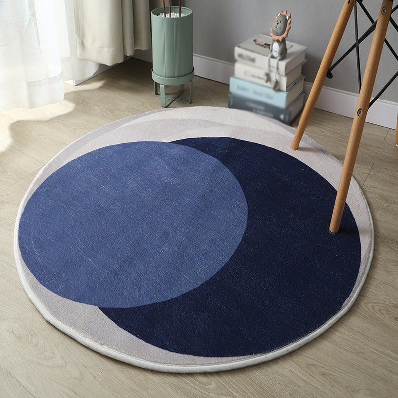 Veelkleurige geometrieontwerp binnen tapijt trendy eigentijdse ronde tapijt polyester antislip achterste tapijt voor woningdecoratie