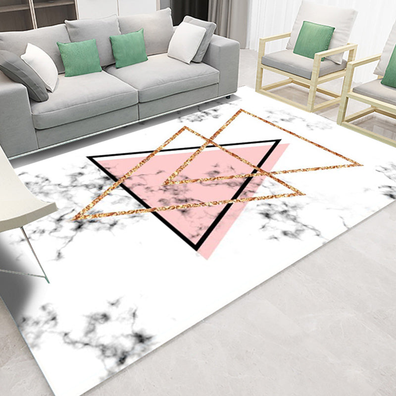 Trendy Marble Surface Print Rug Contemporary Creative Area Rug Polyester Friendly Washable Carpet for Home Decoration