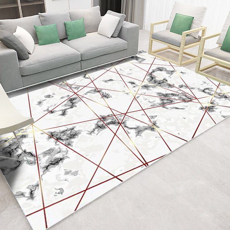 Trendy Marble Surface Print Rug Contemporary Creative Area Rug Polyester Friendly Washable Carpet for Home Decoration