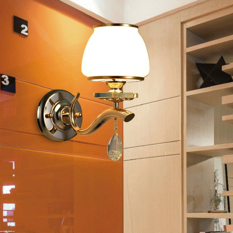 Dome Bedroom Luz Luz tradicional de vidrio blanco 1/2 CABEZA ILUMINACIÓN DE ILUMINACIÓN DE LUZ