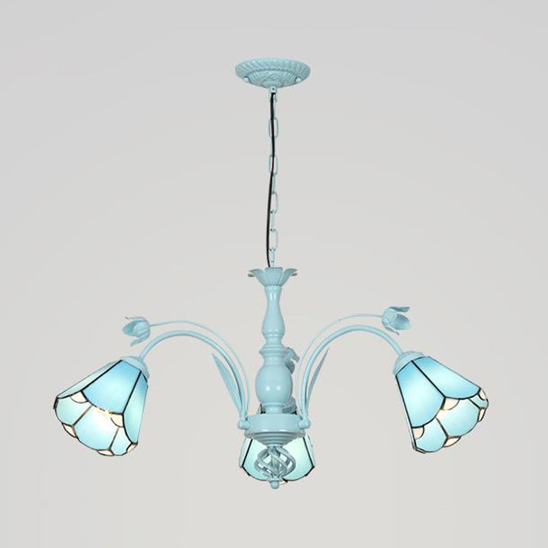 Pendant Conical Chandelier Lumière 3/6/8 LUMIÈRES TOLÉS VOIE BAROQUE MOTE DE LAMPE PROSIBLE EN BLEU / BLEU DARK POUR LE SOIR