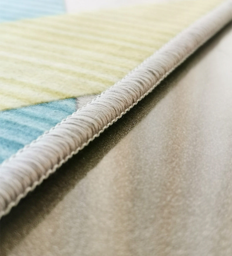 Simplicity Geometry Design Indoor Rug Soft Contemporary Polyester Carpet Rectangle Stain Resistant Carpet for Home Decor