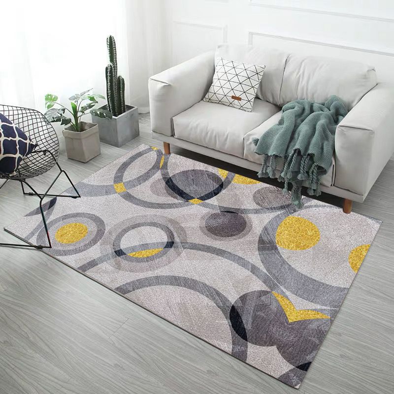 Funky Modern Graphic Design Rug Comfort Polyester Rectangle Carpet Non-Slip Backing Area Rug for Home Decoration