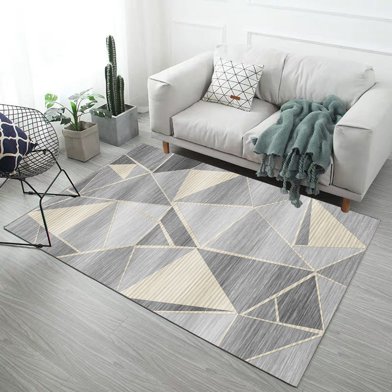 Funky Modern Graphic Design Rug Comfort Polyester Rectangle Carpet Non-Slip Backing Area Rug for Home Decoration