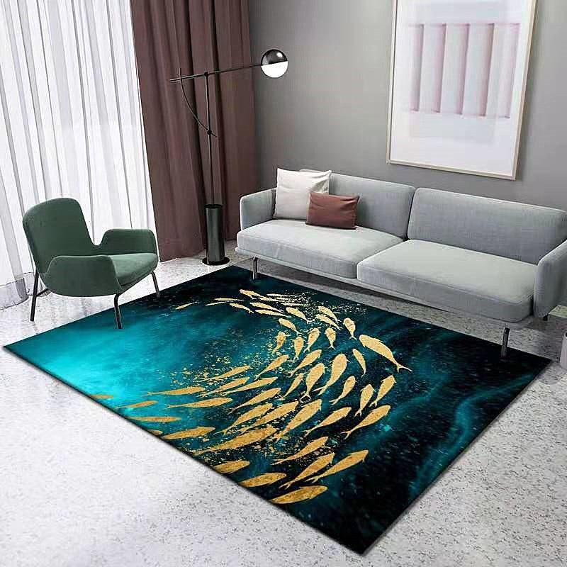 Multicolor Shabby Chic Indoor Rug Polyester Animals Print Carpet Easy Care Rug for Home Decoration