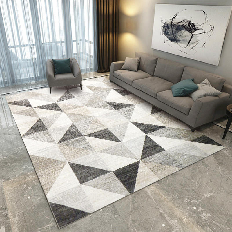 Distinctive Graphic Pattern Area Rug Contemporary Aesthetic Indoor Rug Polyester Anti-Slip Backing Carpet for Home Decoration