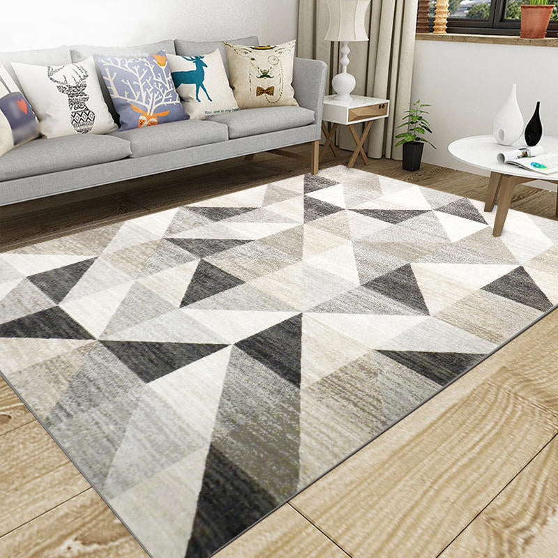 Distinctive Graphic Pattern Area Rug Contemporary Aesthetic Indoor Rug Polyester Anti-Slip Backing Carpet for Home Decoration