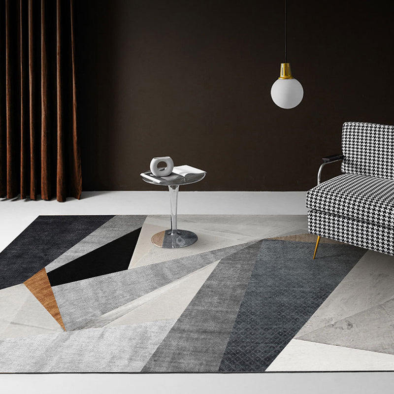 Distinctive Graphic Pattern Area Rug Contemporary Aesthetic Indoor Rug Polyester Anti-Slip Backing Carpet for Home Decoration