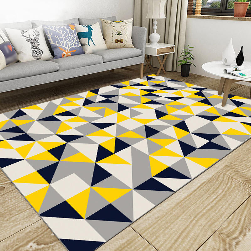 Distinctive Graphic Pattern Area Rug Contemporary Aesthetic Indoor Rug Polyester Anti-Slip Backing Carpet for Home Decoration