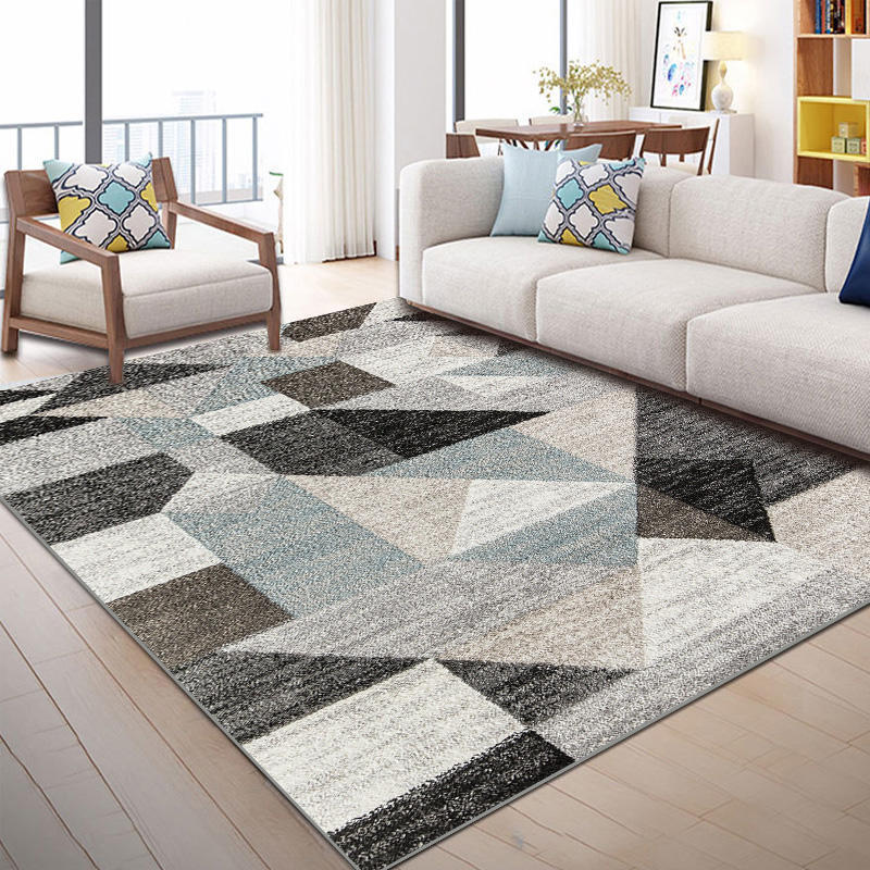 Distinctive Graphic Pattern Area Rug Contemporary Aesthetic Indoor Rug Polyester Anti-Slip Backing Carpet for Home Decoration