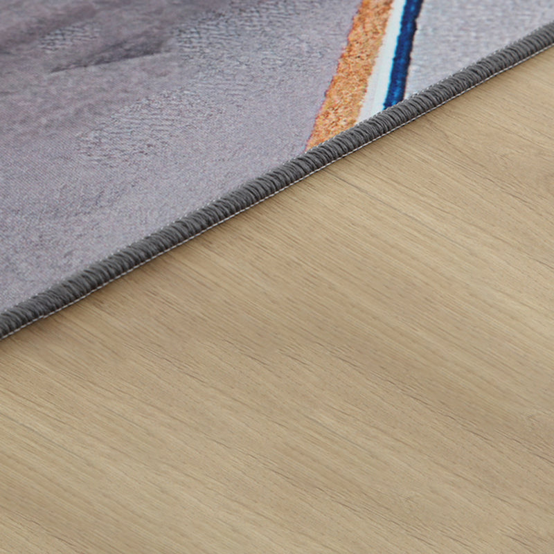 Simplicity Moderner Schlafzimmerteppich, dunkle Farbe, geometrisches Design, Innenteppich, Polyester, schmutzabweisender Teppich für die Inneneinrichtung