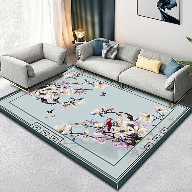 Tapis classique imprimé de branches d'encre, en Polyester mélangé de couleurs, résistant aux taches, pour l'intérieur, pour la décoration de la maison