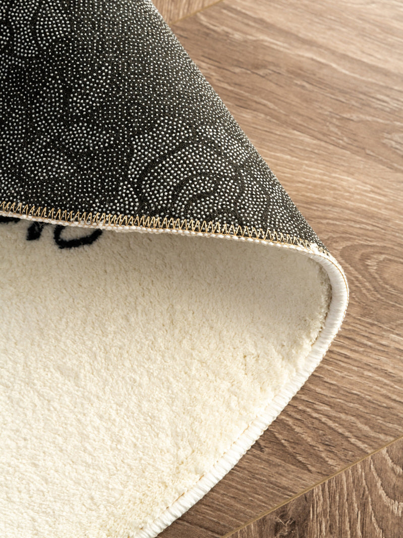 White Creative Modern Area Rug Simplicity Geometry Pattern Area Carpet Polyester Anti-Slip Backing Rug for Home Decoration